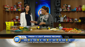 Cooking fresh and light spring recipes with Chef V