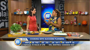 Cooking zucchini flowers with Chef V